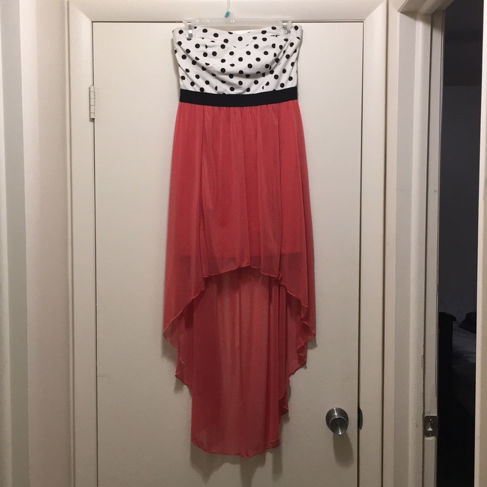 Strapless hi-lo dress